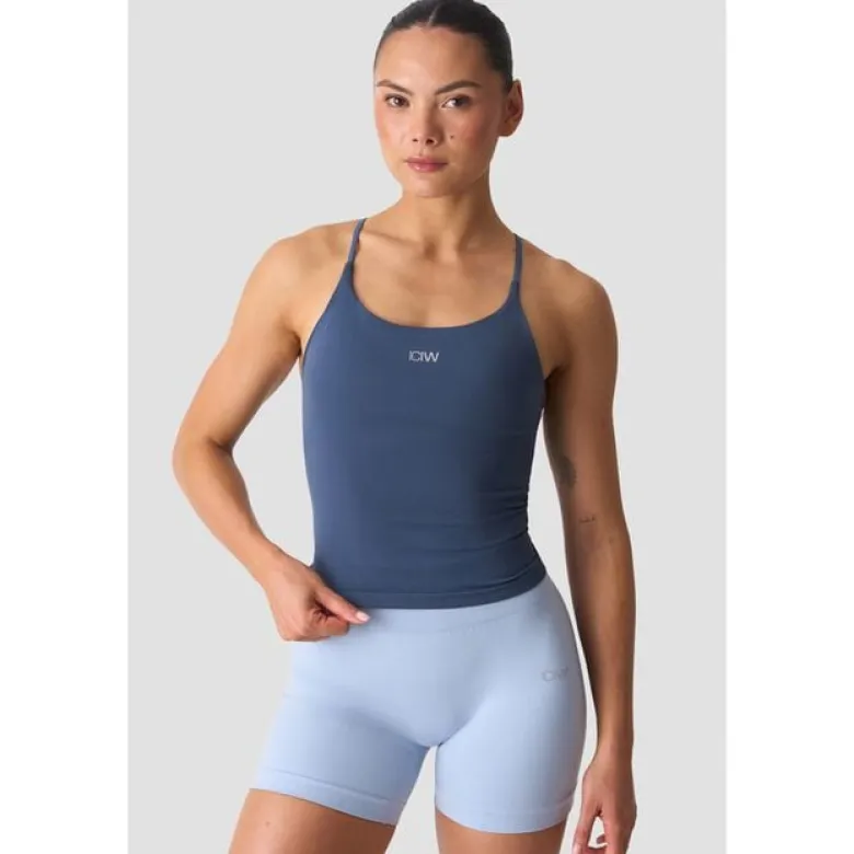 Smooth Seamless 2-in-1 Strappy Tank, Dusty Twilight Blue