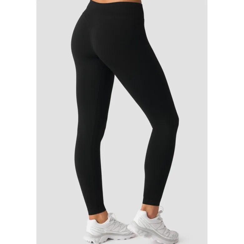 Smooth Seamless Mid Rise V-shape Tights, Black