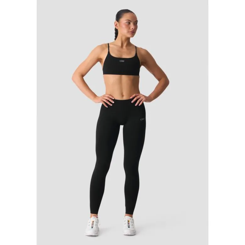 Smooth Seamless Mid Rise V-shape Tights, Black