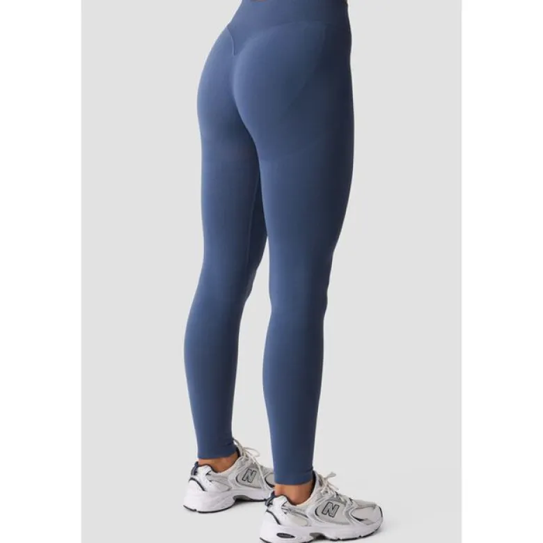 Smooth Seamless V-Shape Tights, Dusty Twilight Blue