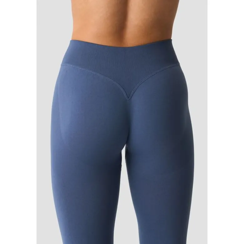 Smooth Seamless V-Shape Tights, Dusty Twilight Blue