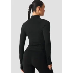 Smooth Seamless Zip Jacket, Black