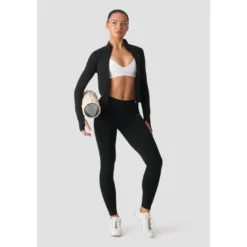 Smooth Seamless Zip Jacket, Black
