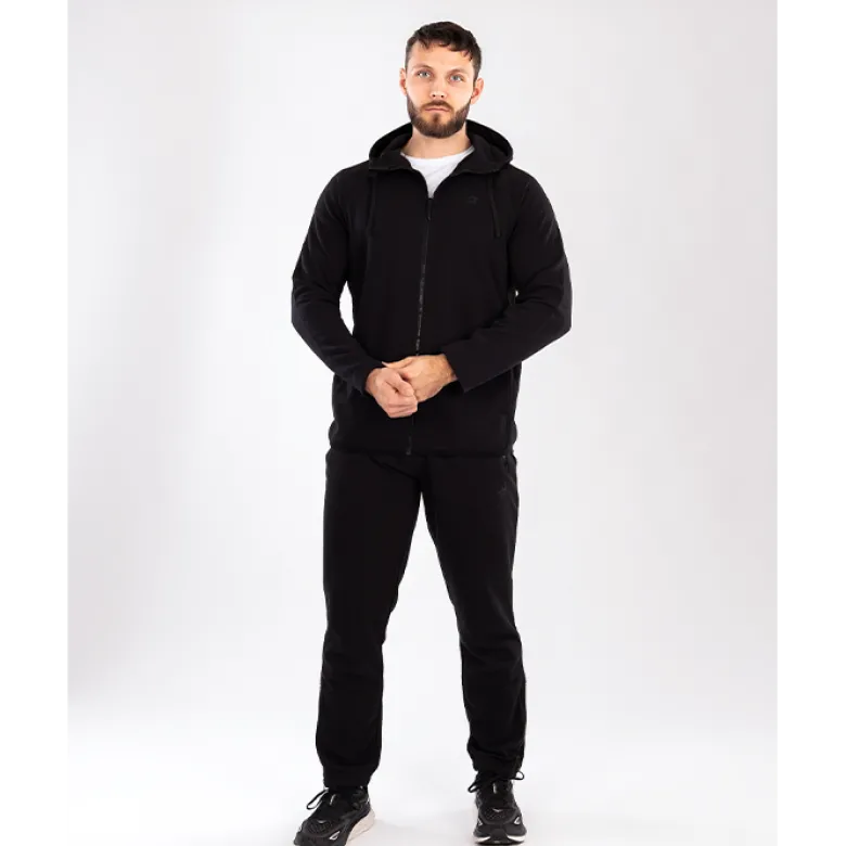 Star Zipped Hoodie Black