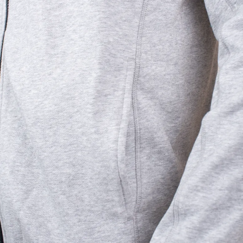 Star Zipped Hoodie Grey Melange