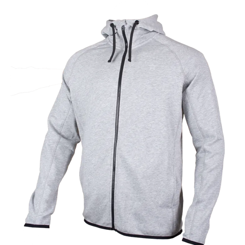 Star Zipped Hoodie Grey Melange