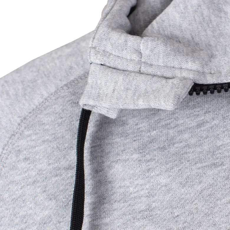 Star Zipped Hoodie Grey Melange