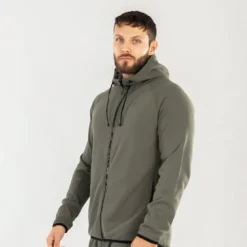 Star Zipped Hoodie Moss Green