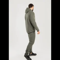 Star Zipped Hoodie Moss Green