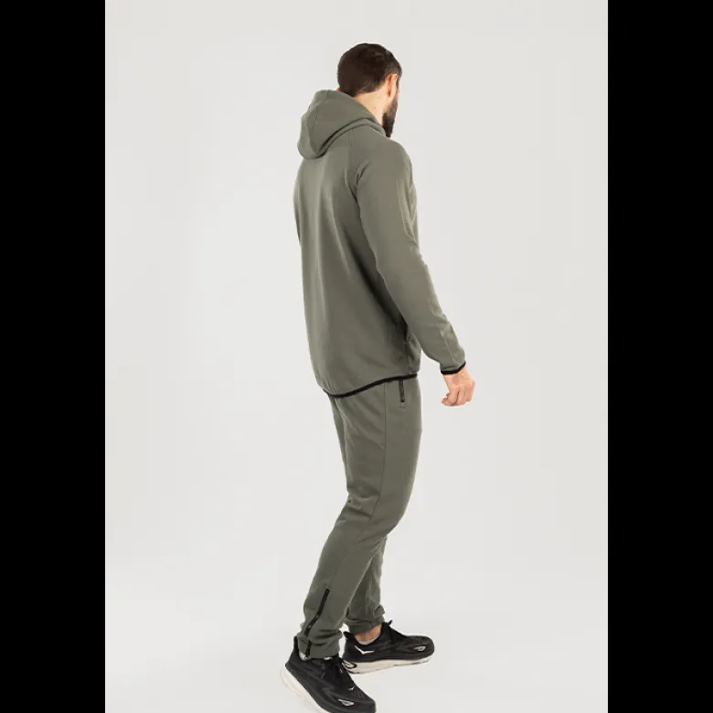 Star Zipped Hoodie Moss Green