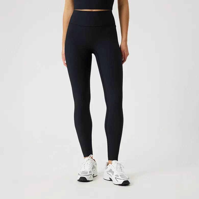 Studio Ribbed Tights, Black Beauty