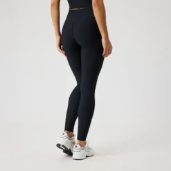 Studio Ribbed Tights, Black Beauty