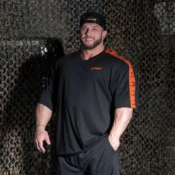 Track Iron Tee, Black/Flame