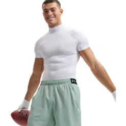 UA HG Armour Comp Mock SS White
