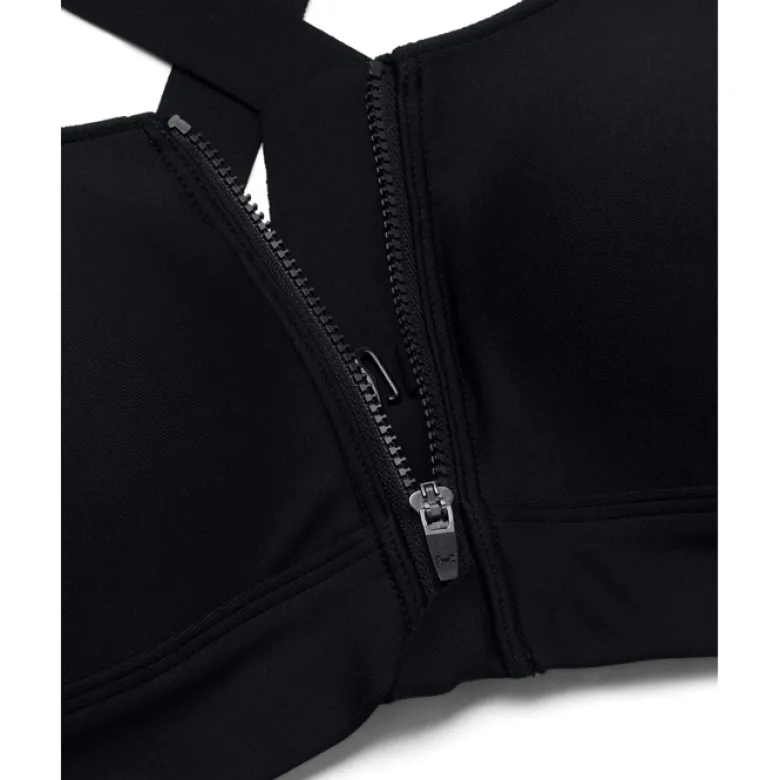 UA Infinity High Zip 2.0 Bra, Black
