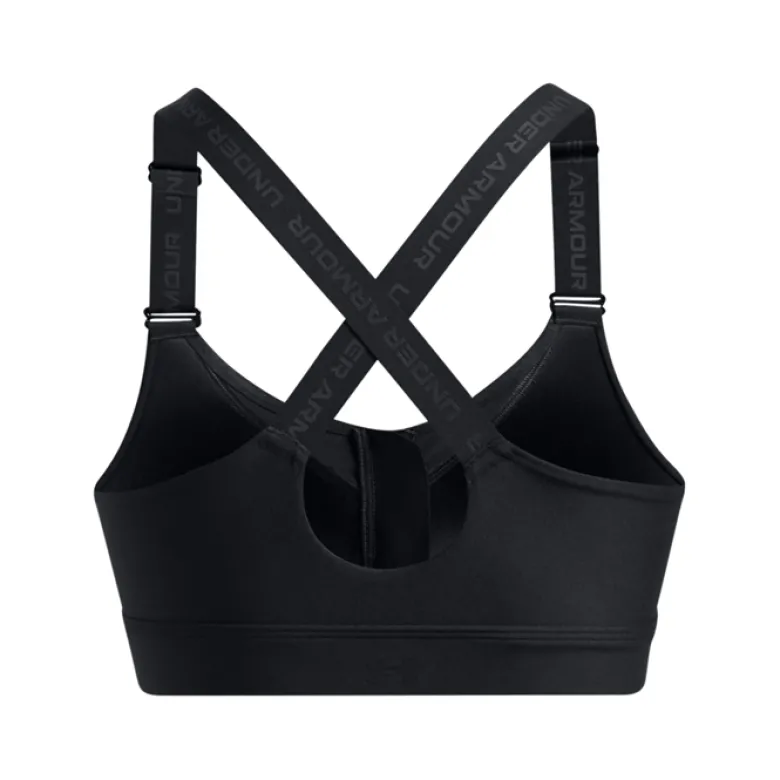 UA Infinity High Zip 2.0 Bra, Black