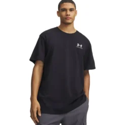 UA M Logo EMB Heavyweight SS Black