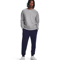 UA Rival Fleece Crew Castlerock Light Heather