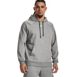 UA Rival Fleece Hoodie Castlerock Light Heather