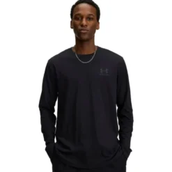 UA Sportstyle Left Chest LS Black