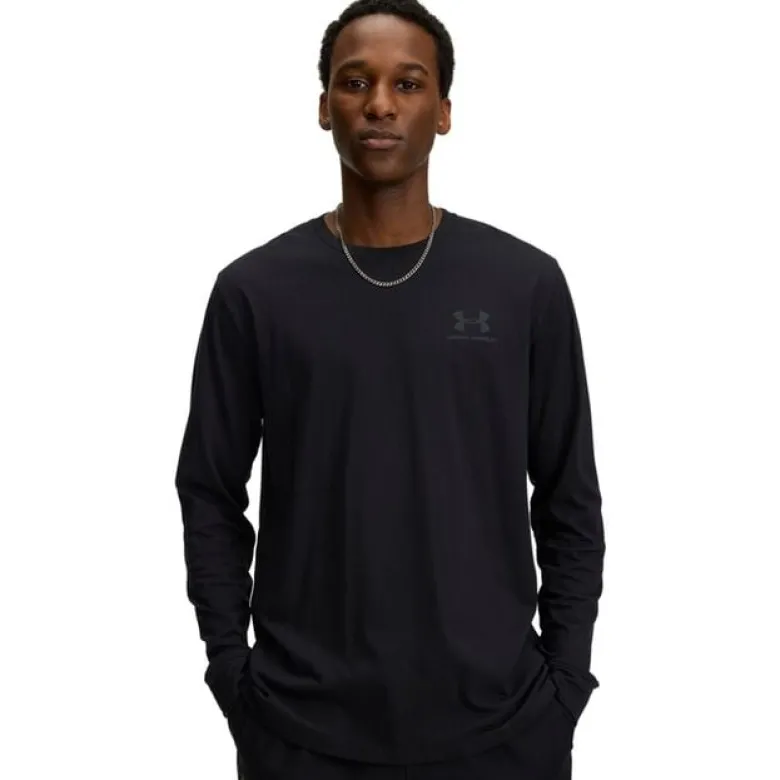 UA Sportstyle Left Chest LS Black