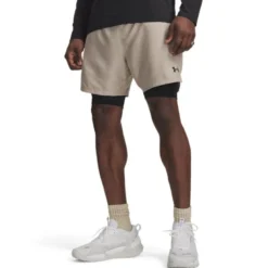 UA Vanish Wven Short 2.0 2n1 Timberwolf Taupe