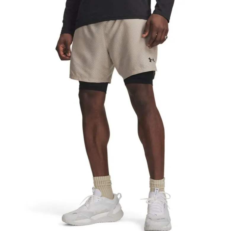 UA Vanish Wven Short 2.0 2n1 Timberwolf Taupe
