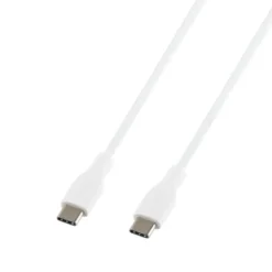 USB-C till USB-C Flätad Laddningskabel 60W 1m, Vit
