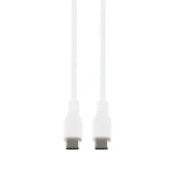 USB-C till USB-C Flätad Laddningskabel 60W 1m, Vit