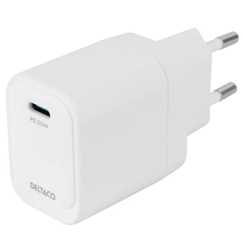 USB-C-Väggladdare 1x USB-C PD 20W, Vit