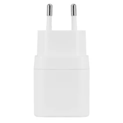 USB-Väggladdare 1x USB-A 18W, 1x USB-C PD 20W, Vit