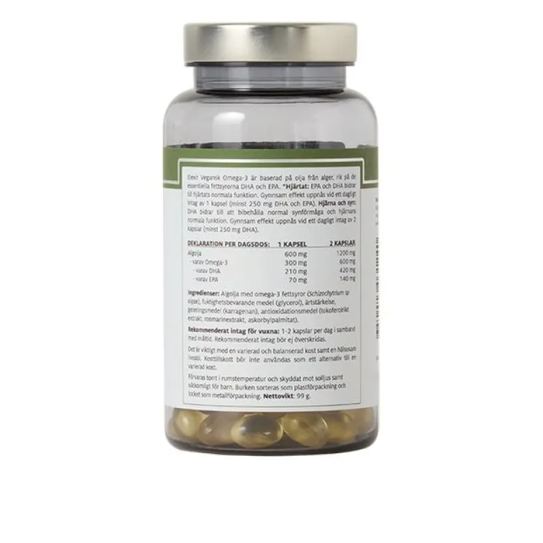Vegansk Omega-3 120 kapslar