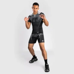 Venum Adrenaline Rashguards Shortsleeves Black/Silver Grey