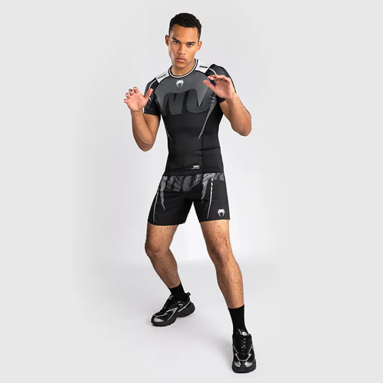Venum Adrenaline Rashguards Shortsleeves Black/Silver Grey