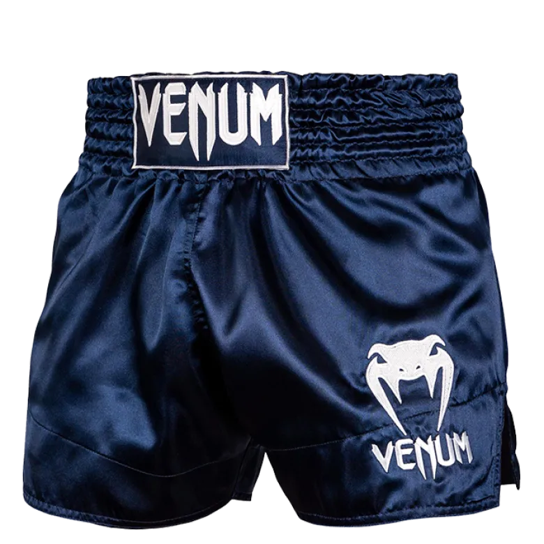Venum Classic Muay Thai Short Navy Blue/White