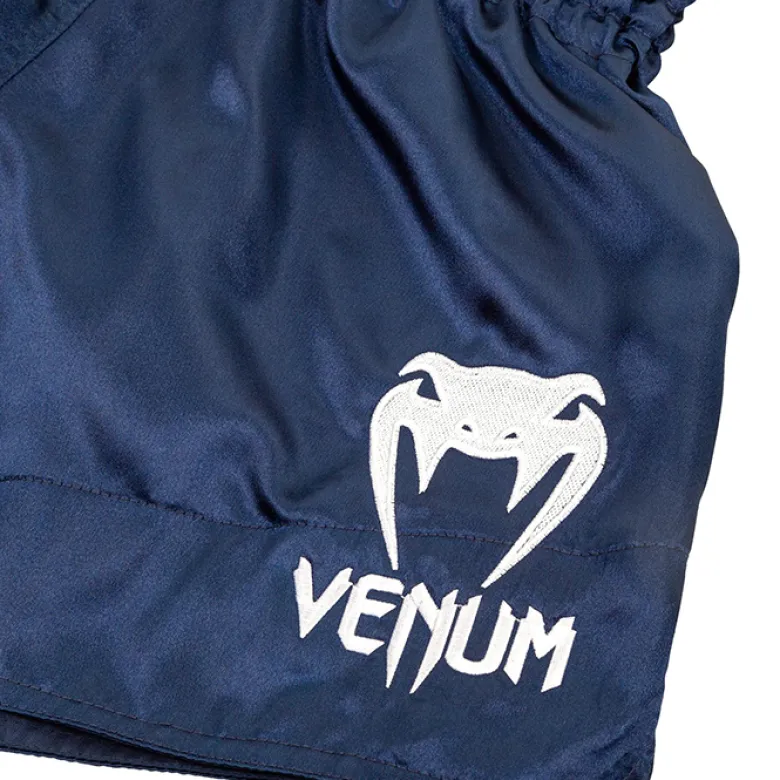 Venum Classic Muay Thai Short Navy Blue/White