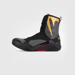 Venum Elite Boxing Shoes Storm Grey/Gold Logo