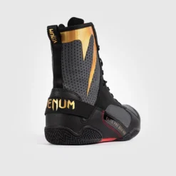 Venum Elite Boxing Shoes Storm Grey/Gold Logo