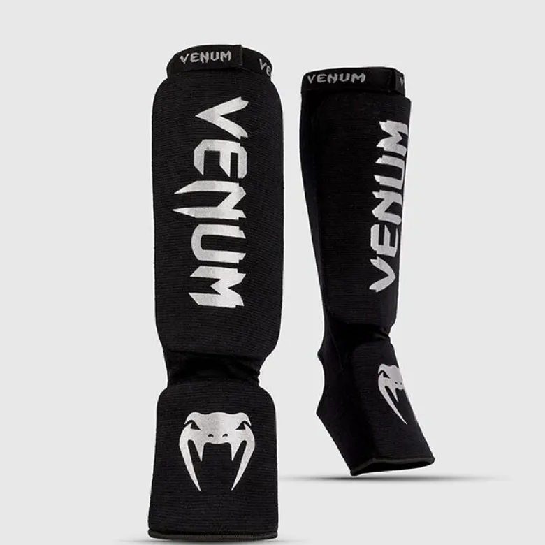 Venum Kontact Shin Guards Black/Silver