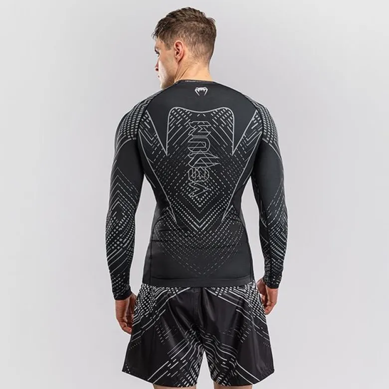 Venum Midnight Fury Long Sleeve Rashguard Black/Grey/Silver