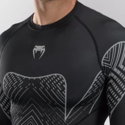 Venum Midnight Fury Long Sleeve Rashguard Black/Grey/Silver