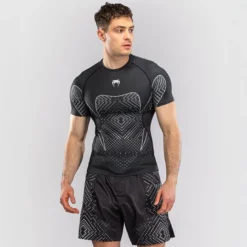 Venum Midnight Fury Short Sleeves Rashguards Black/Grey/Silver