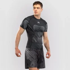 Venum Midnight Fury Short Sleeves Rashguards Black/Grey/Silver