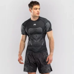 Venum Midnight Fury Short Sleeves Rashguards Black/Grey/Silver