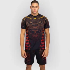 Venum Quetzal Fury Dry Tech T-shirt Black/Fury Red/Tangerine