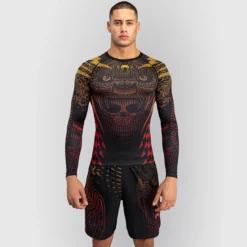 Venum Quetzal Fury Rashguards Longsleeves Black/Fury Red/Tangerine
