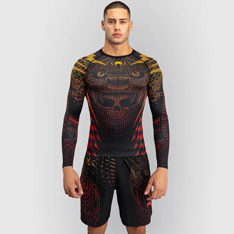 Venum Quetzal Fury Rashguards Longsleeves Black/Fury Red/Tangerine