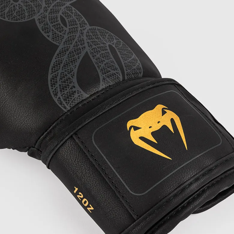 Venum Serpenti Boxing Gloves Black/Silver/Gold