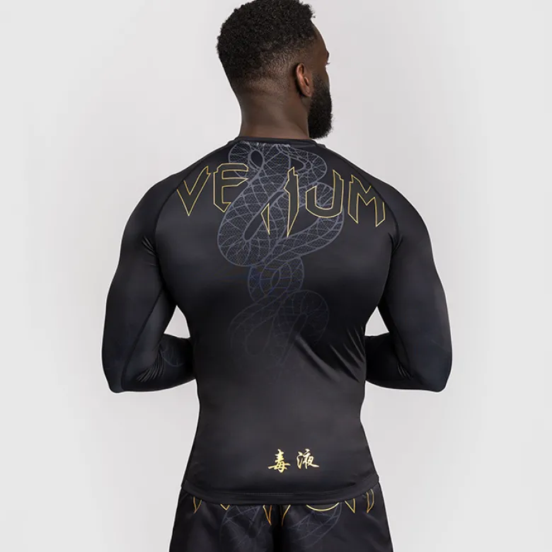 Venum Serpenti Rashguards Long Sleeves Black/Silver/Gold