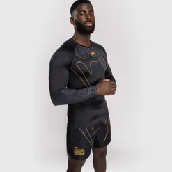 Venum Serpenti Rashguards Long Sleeves Black/Silver/Gold